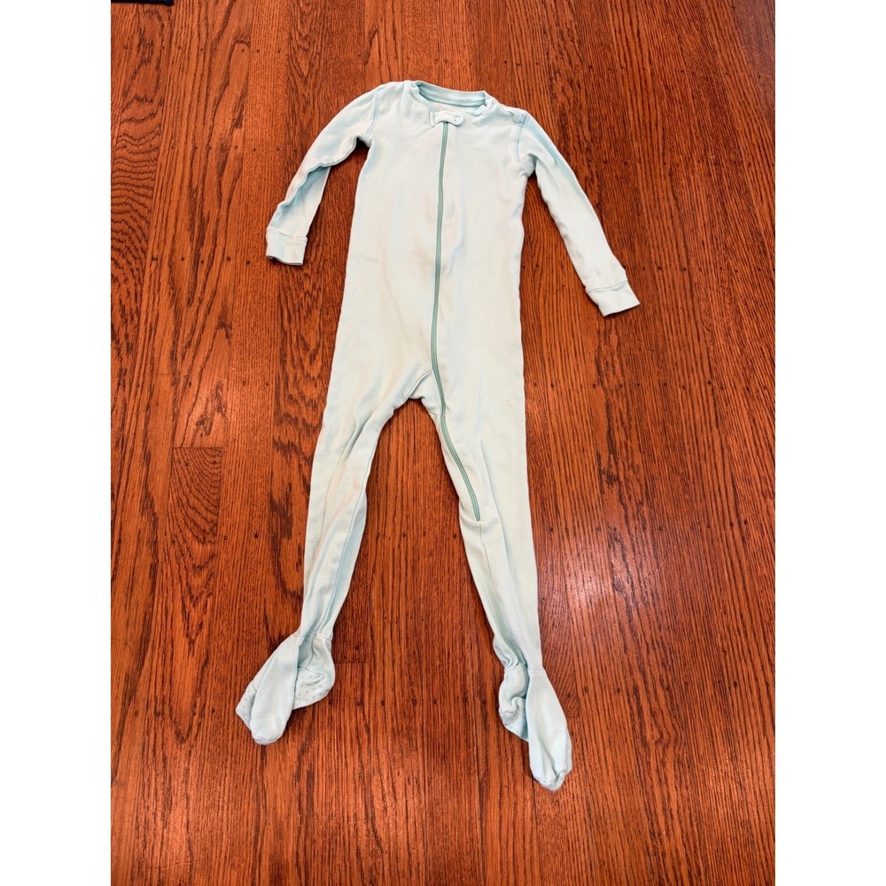 Primary Kids Light Blue Footed Pajamas Organic Cotton Zip Front Sleeper Size 3